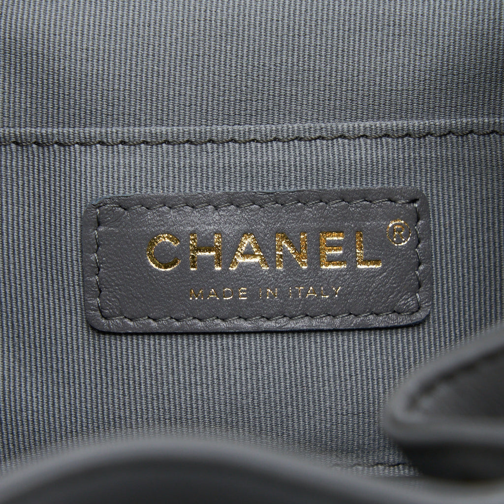 Chanel 22A Mimi Duma Backpack Lambskin Dark Grey L (Microchip)
