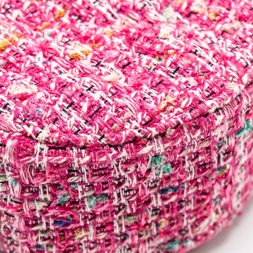 Chanel Round Clutch with Chain Tweed Pink/Multicolour L