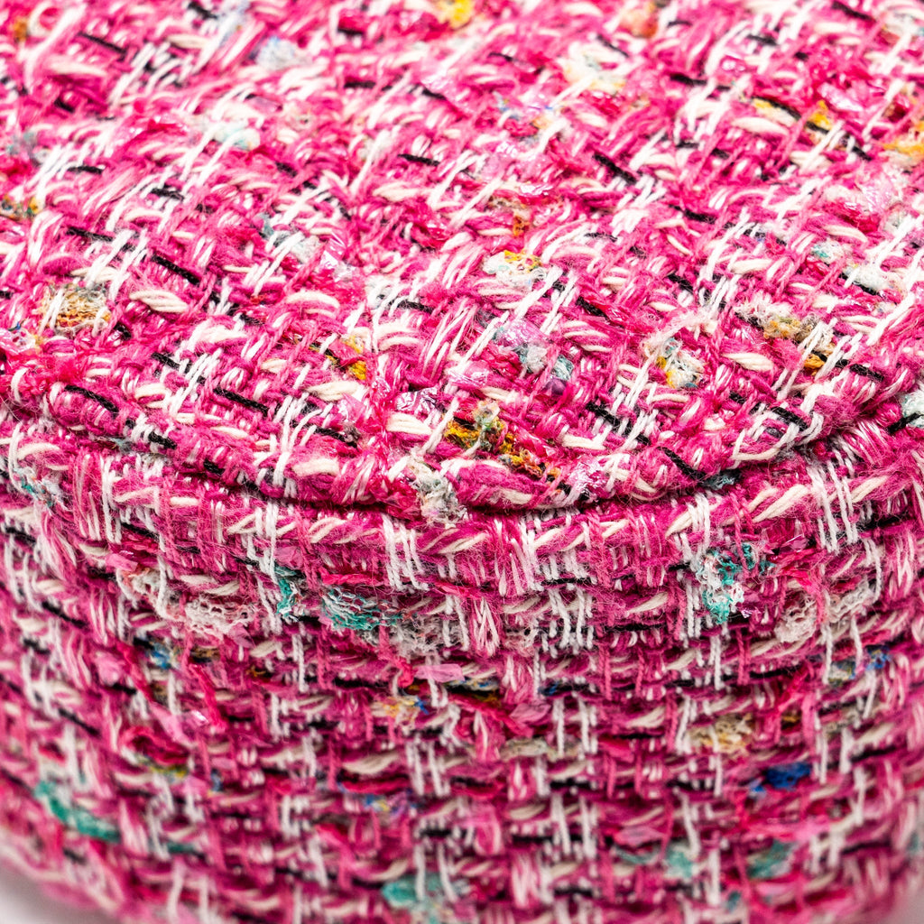 Chanel Round Clutch with Chain Tweed Pink/Multicolour L