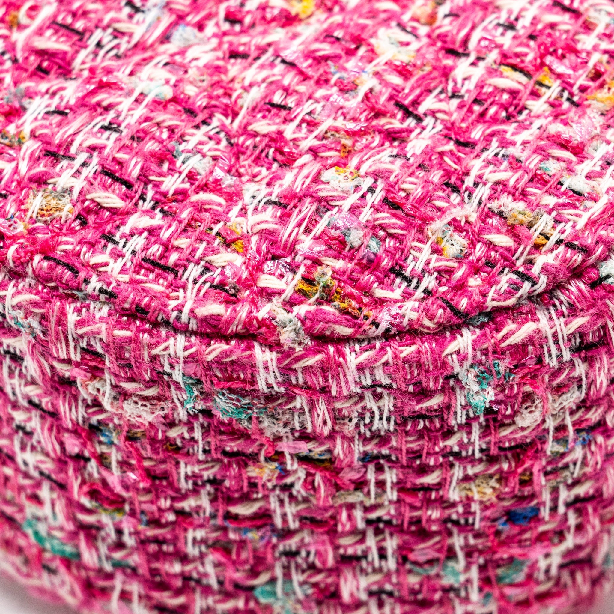Chanel Round Clutch with Chain Tweed Pink/Multicolour L