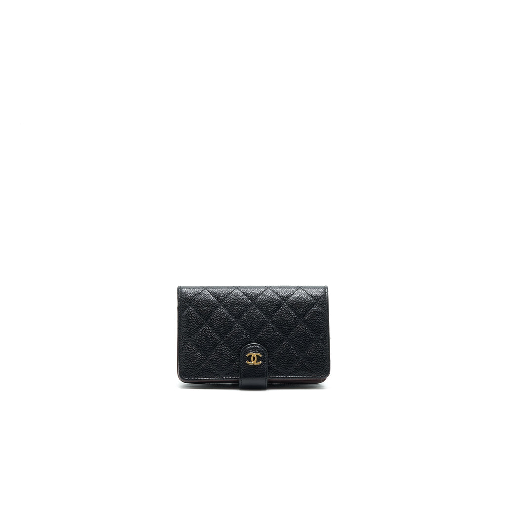 Chanel Quilted CC Bifold Caviar Wallet Black