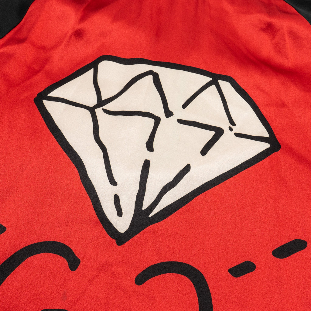 Gucci Size S Ghost Diamond Dress Silk Black/Red/White