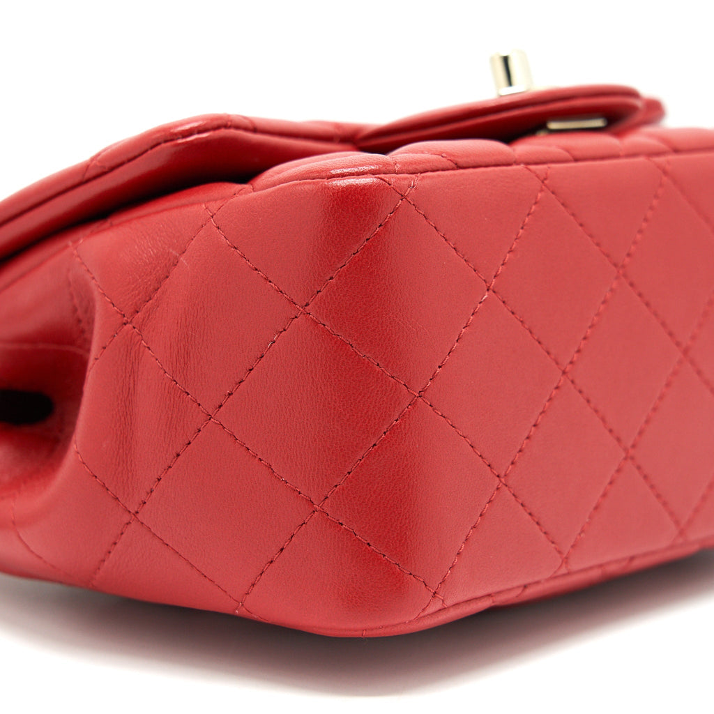 Chanel Mini Square Flap Bag Red L