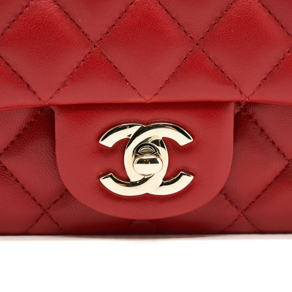 Chanel Mini Square Flap Bag Red L