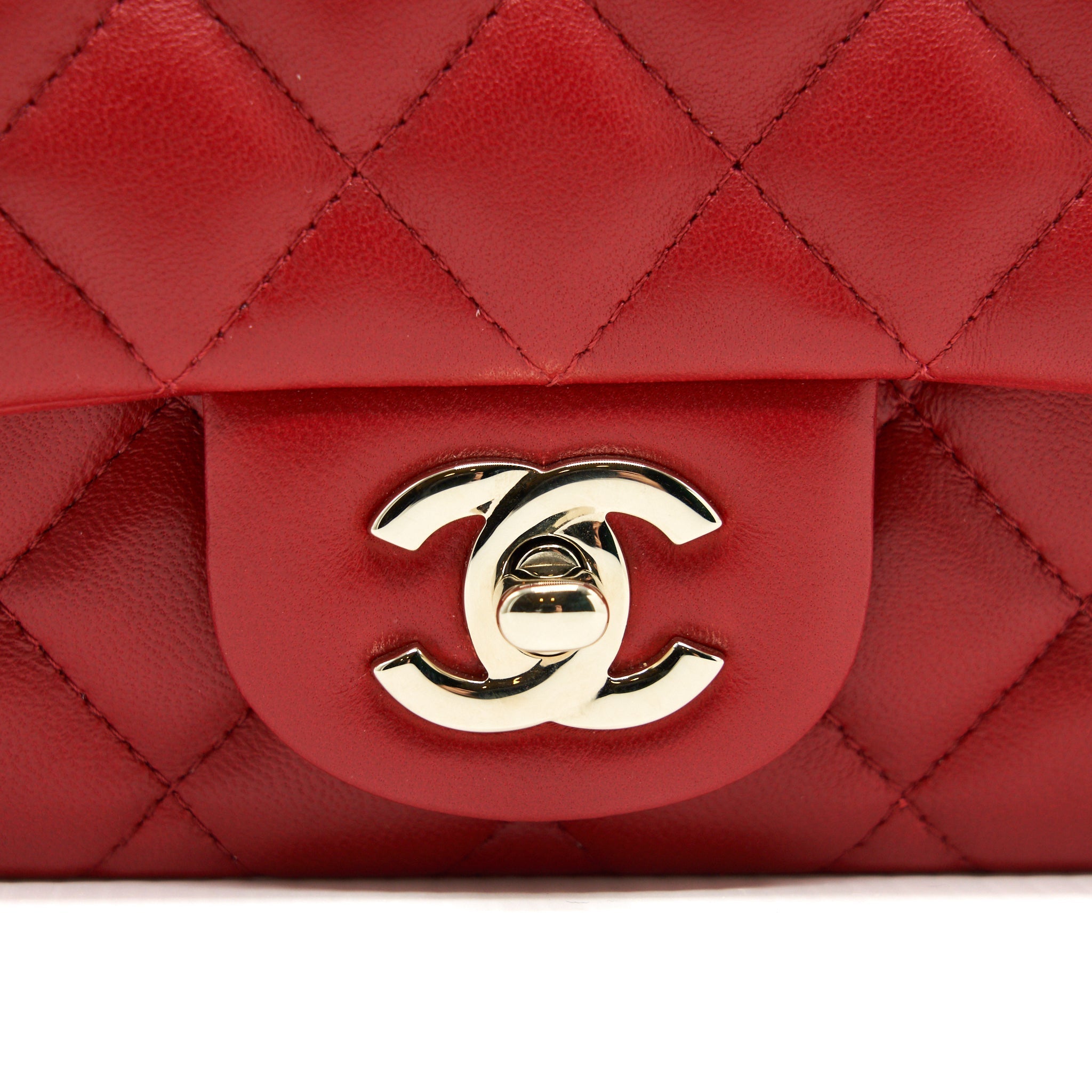 Chanel Mini Square Flap Bag Red L