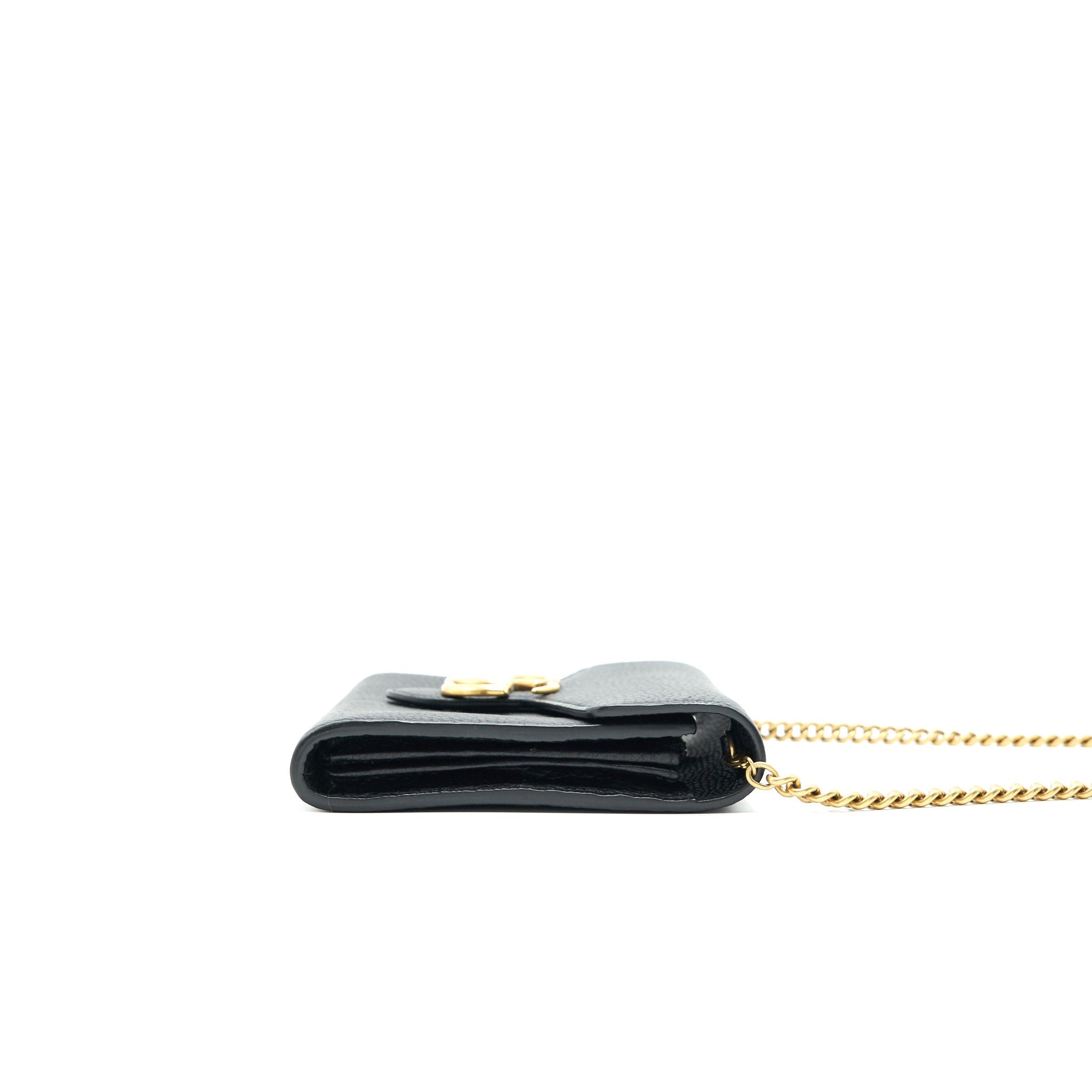 Gucci Grained Calfskin GG Logo Wallet on Chain with