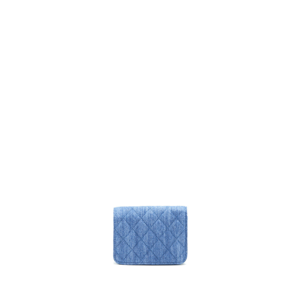 Chanel pearl crush mini flap belt bag denim