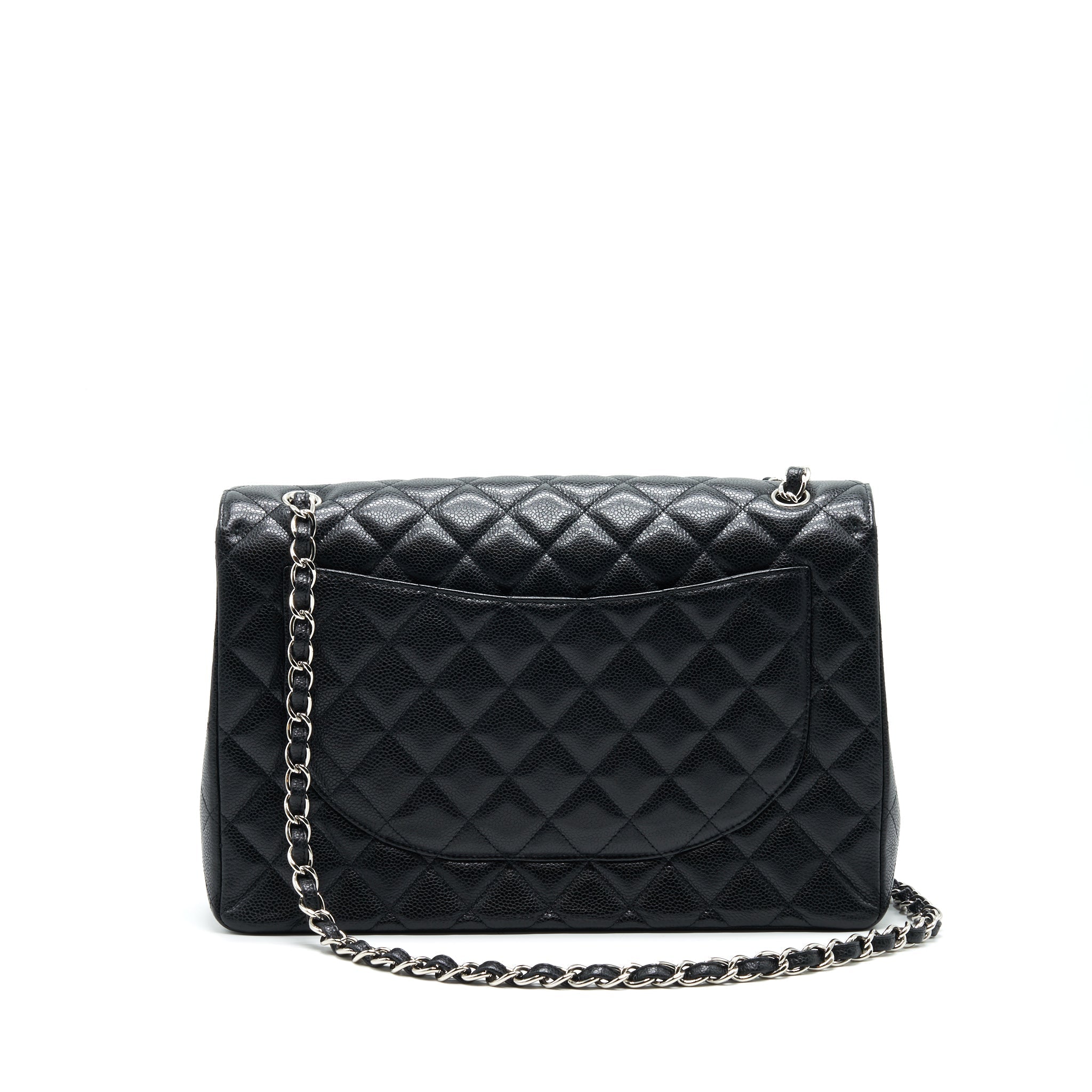 CHANEL CAVIER CLASSIC MAXI SINGLE FLAP BAG BLACK