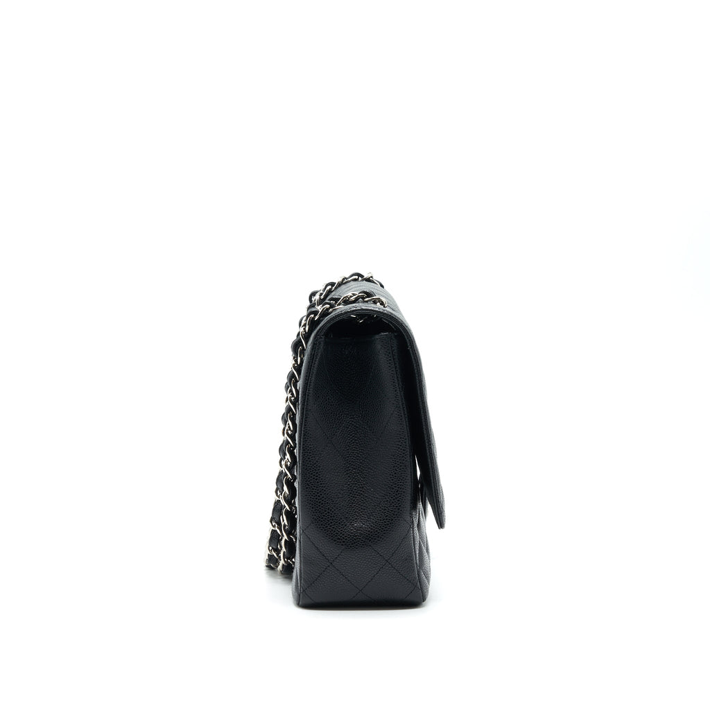 CHANEL CAVIER CLASSIC MAXI SINGLE FLAP BAG BLACK