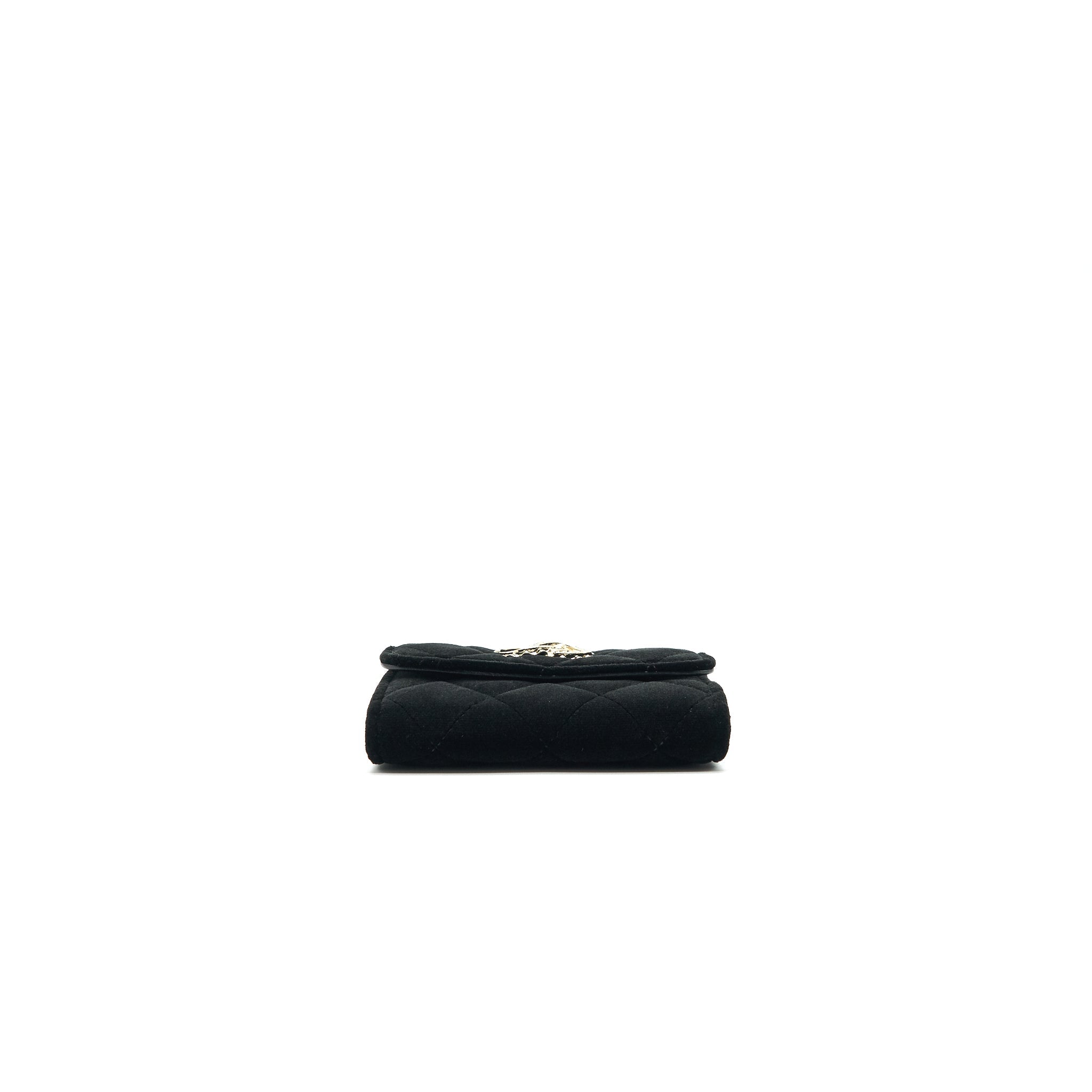 Chanel 21A velvet CC Crystal Logo  Holder