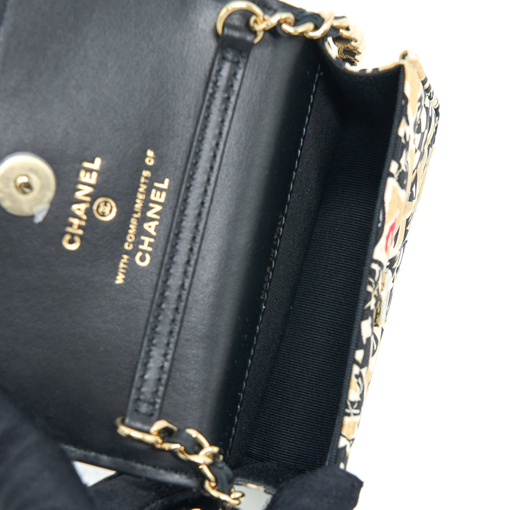 Chanel Mini Clutch With Chains Fabric Multicolour L (Microchip)