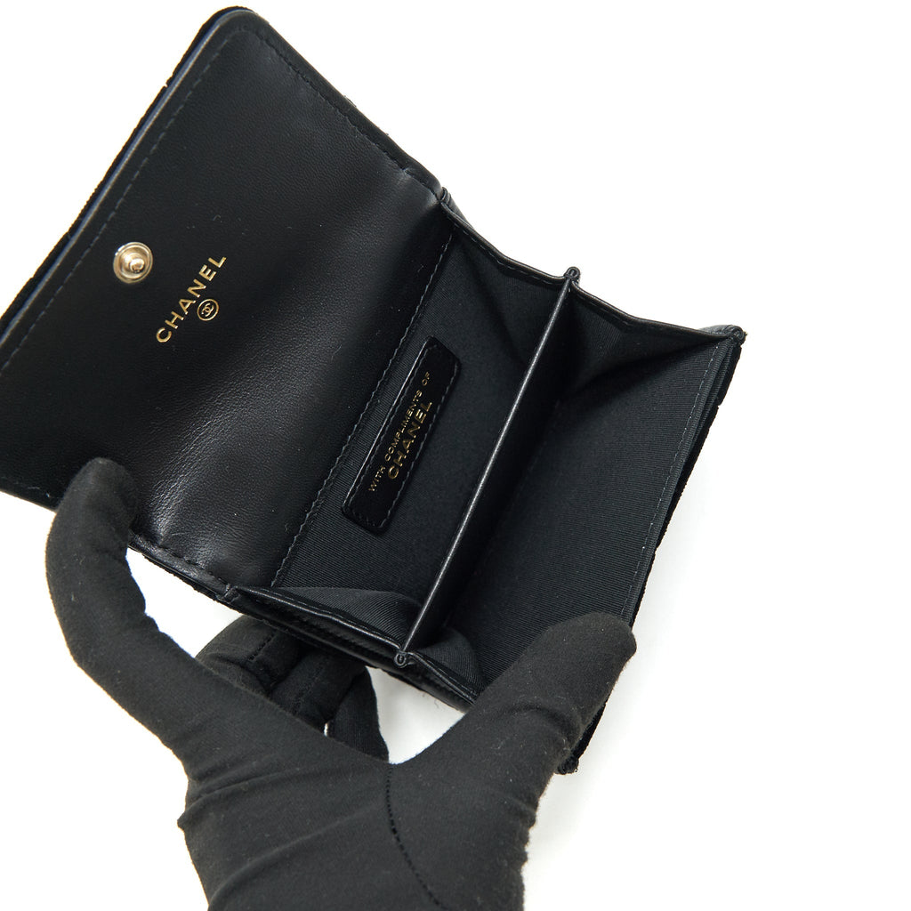 Chanel 21A velvet CC Crystal Logo  Holder