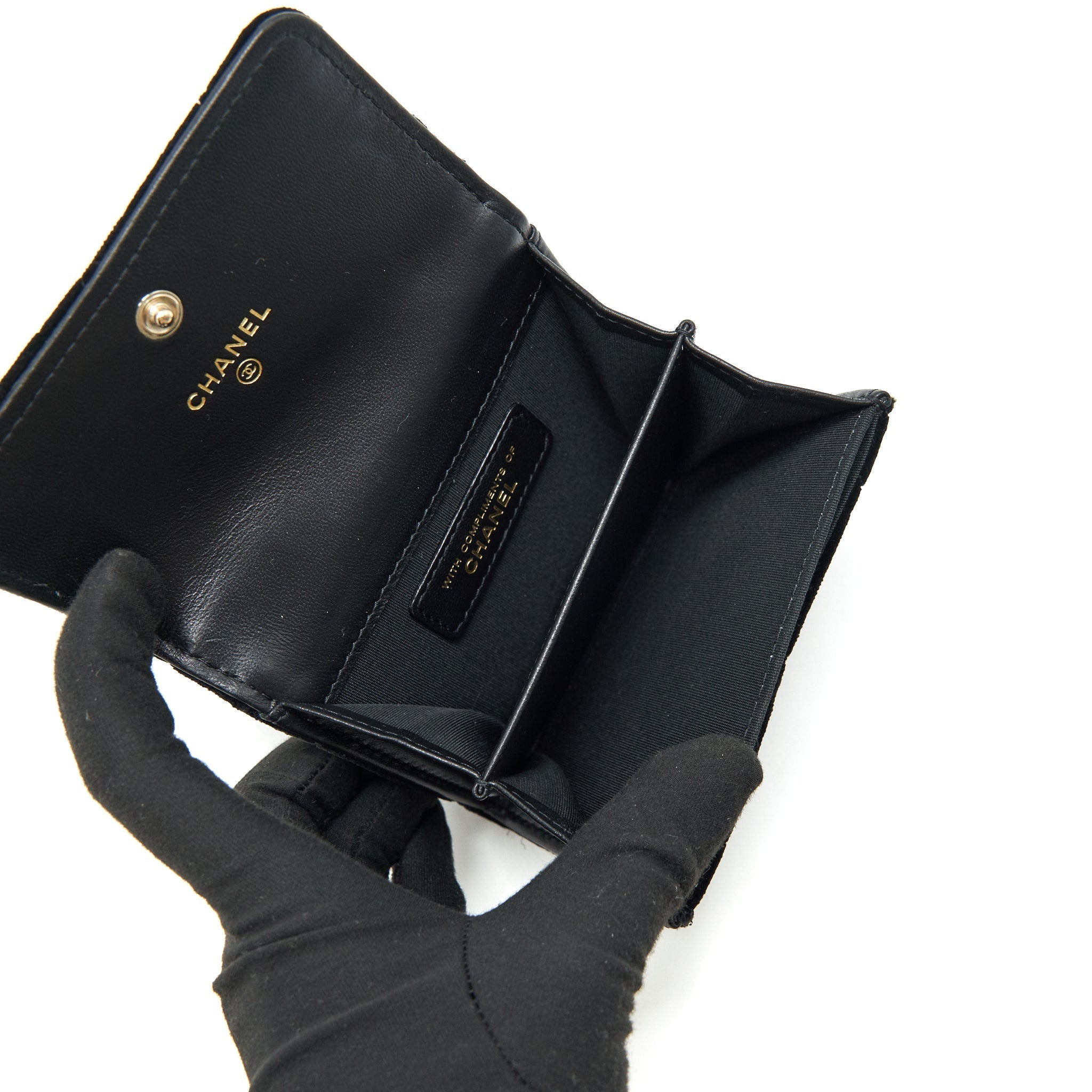 Chanel 21A velvet CC Crystal Logo  Holder