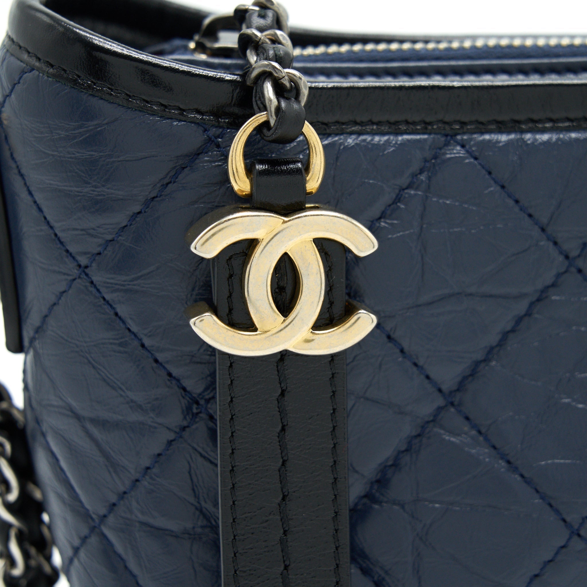 Chanel Small Gabrielle Hobo Bag Black/ Navy