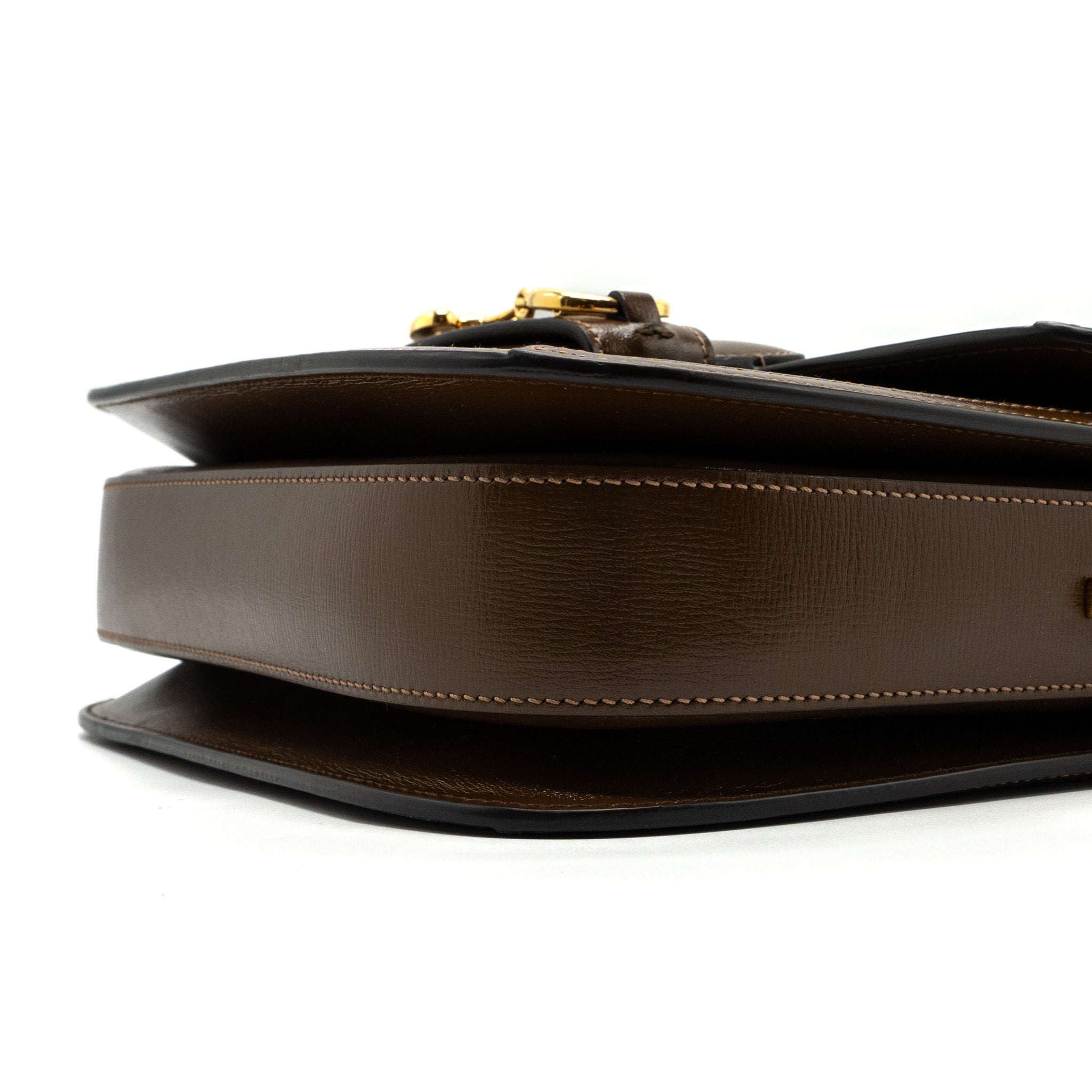 Gucci Horsebit 1955 Shoulder Bag GG Supreme Canvas/ Leather Brown