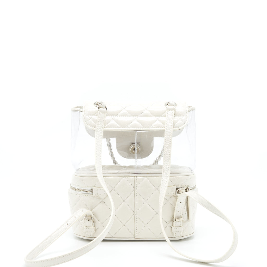 Chanel PVC Aquarium Backpack Aged Calfskin White