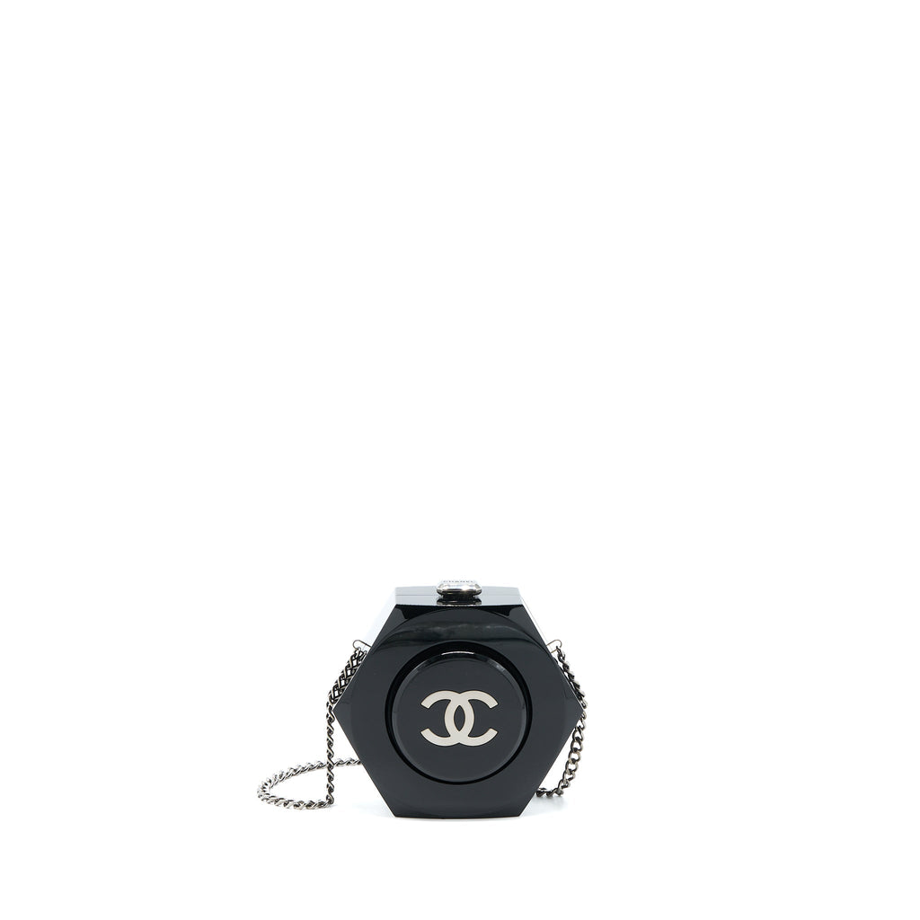 Chanel 18a CC Logo Evening Clutch Black