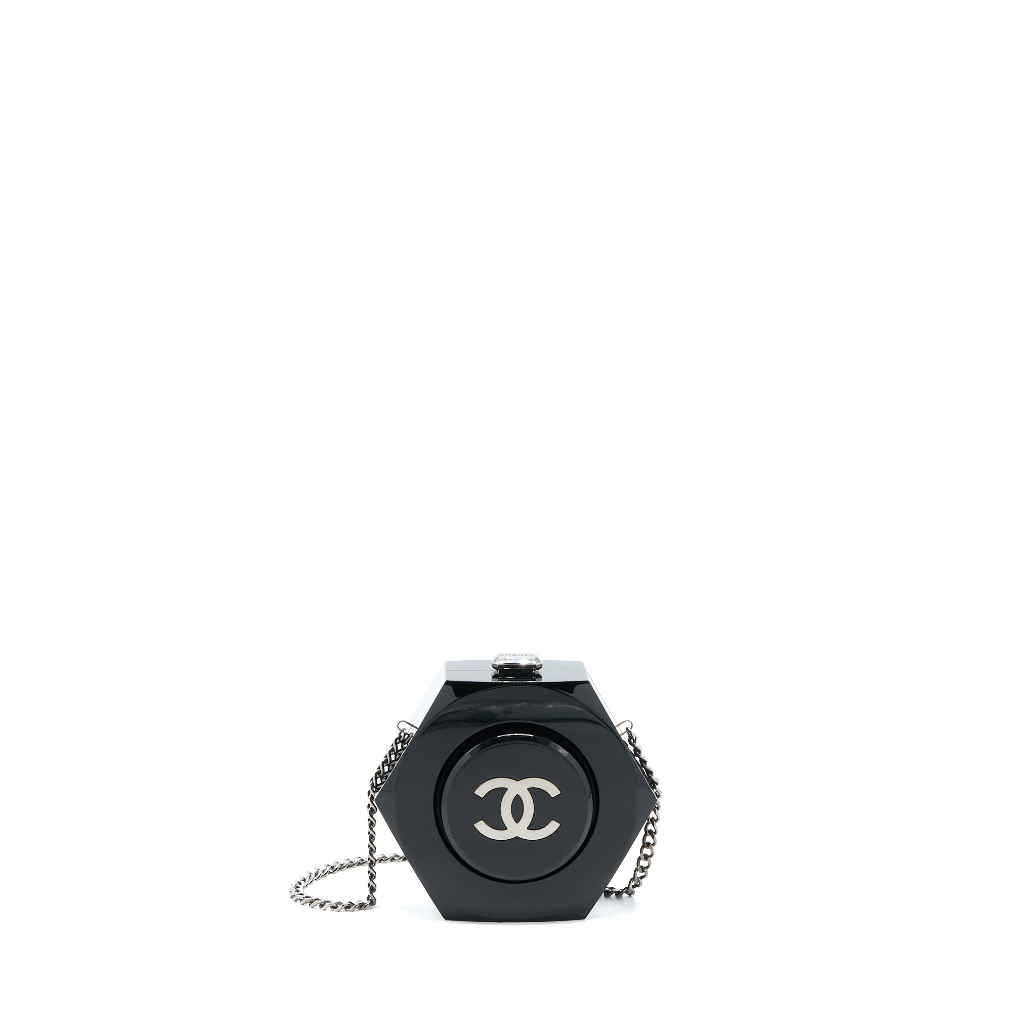 Chanel 18a CC Logo Evening Clutch Black