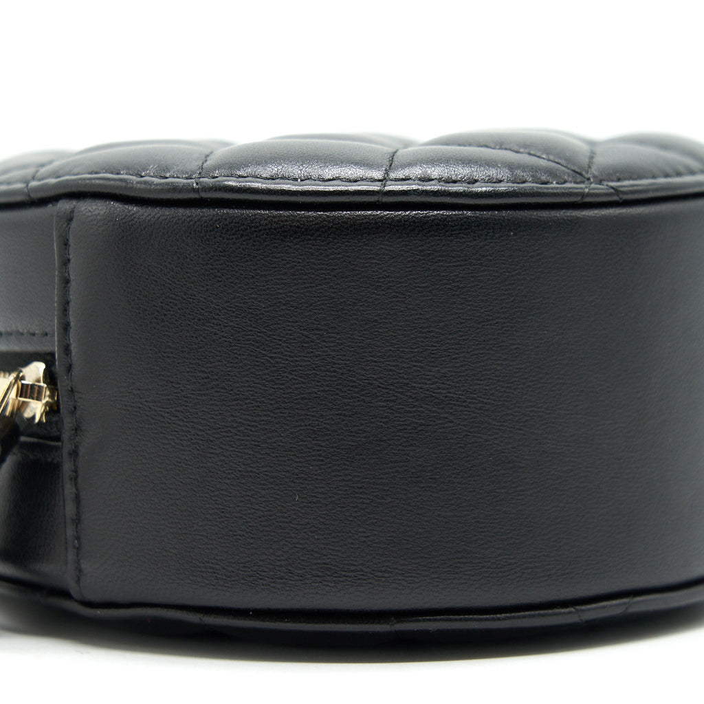 Chanel Round Clutch with Chain Black Brushed