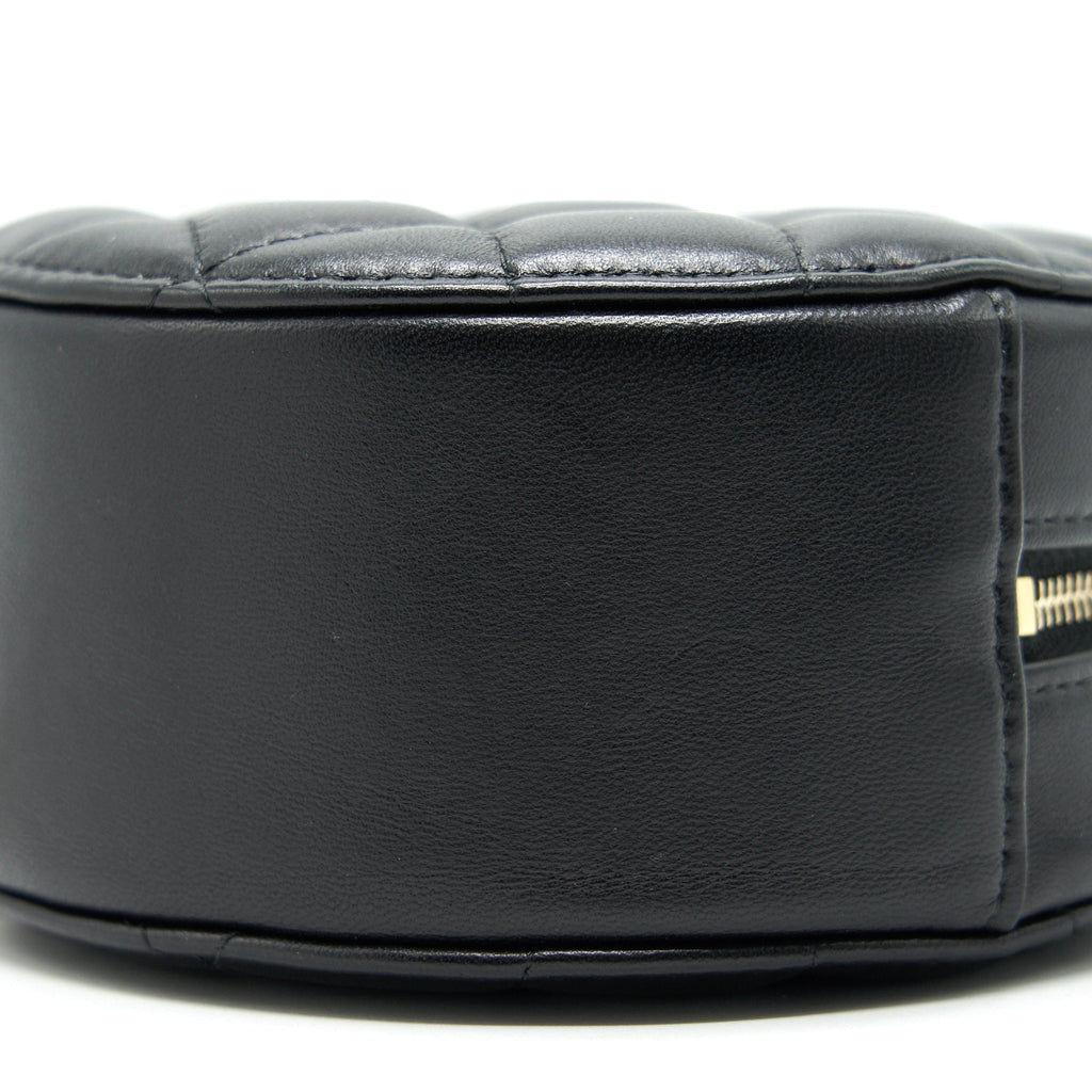Chanel Round Clutch with Chain Black Brushed