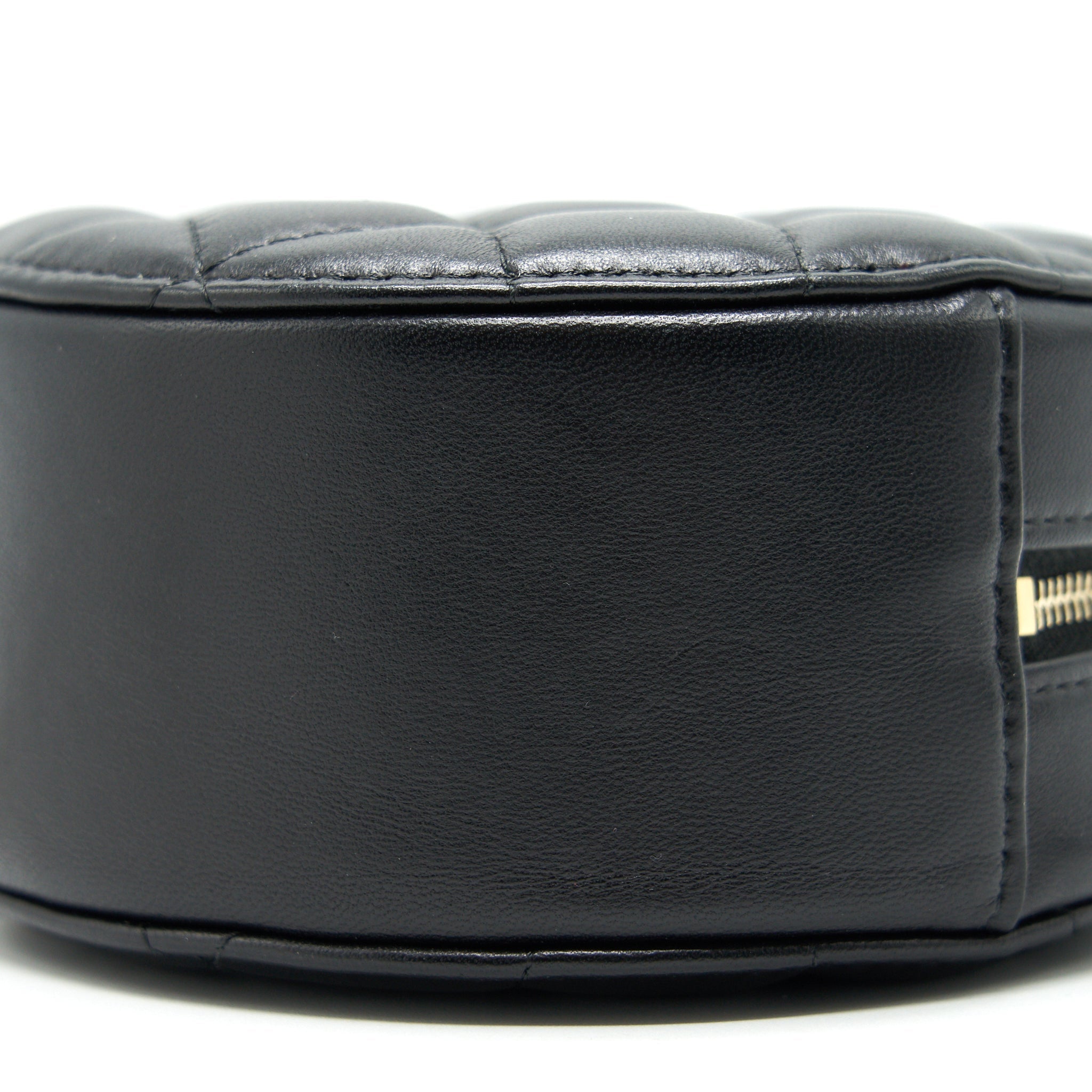 Chanel Round Clutch with Chain Black Brushed