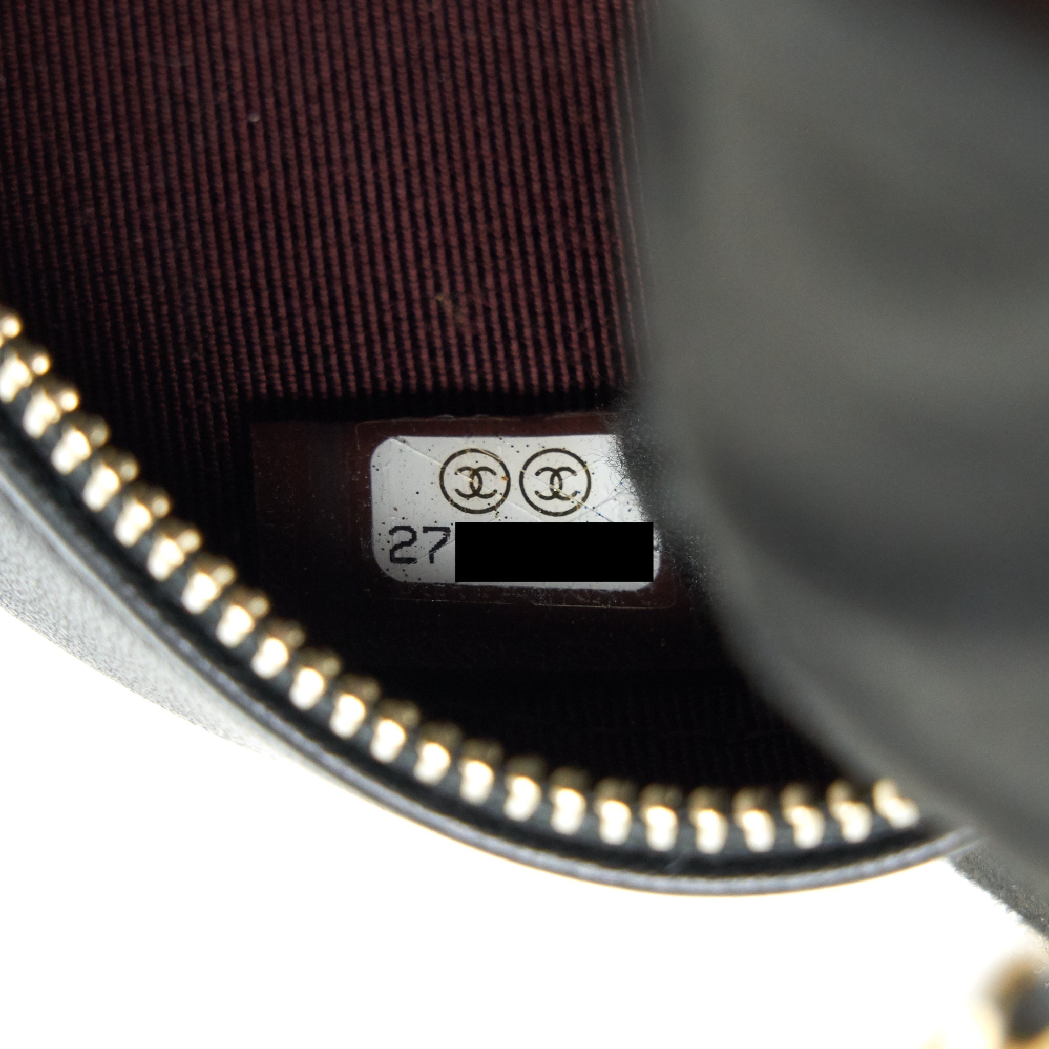 Chanel Round Clutch with Chain Black Brushed