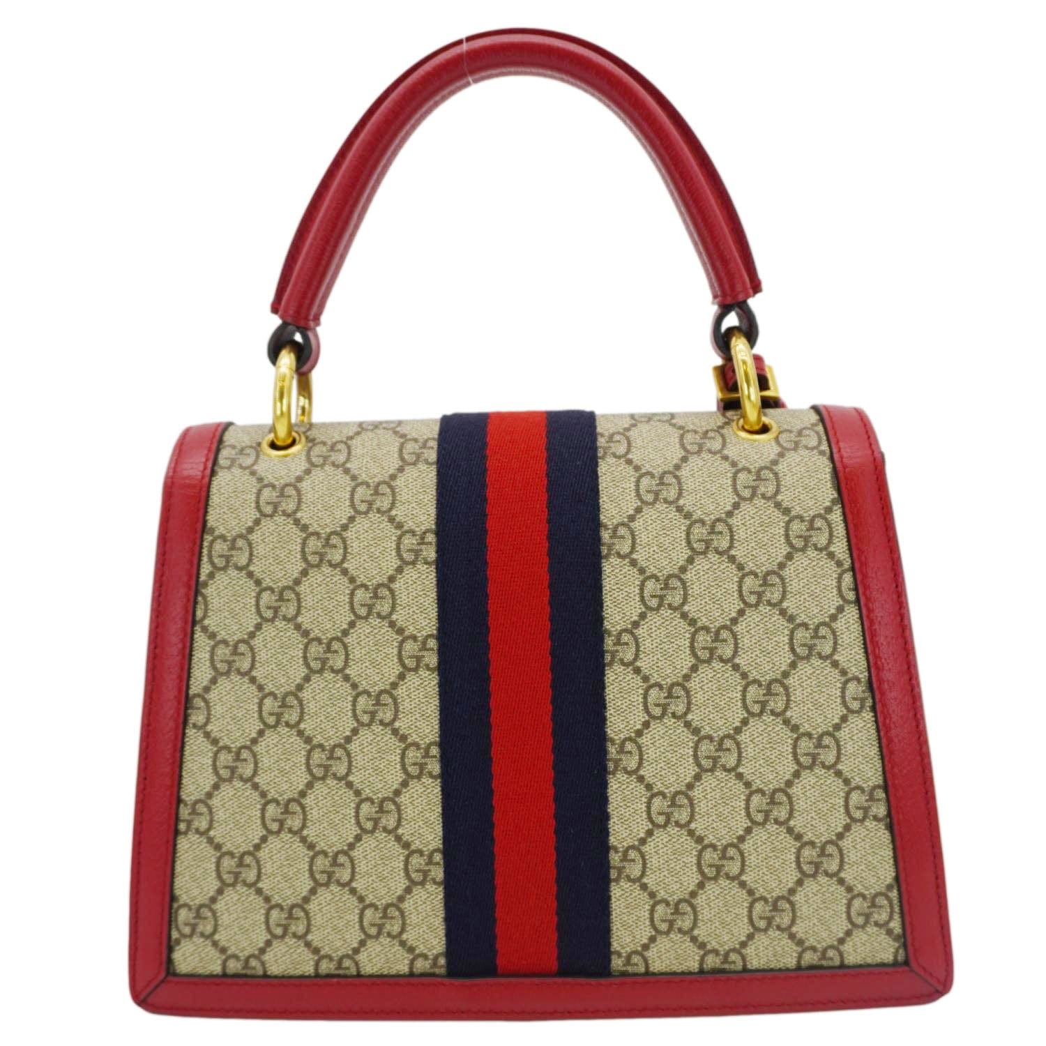 GUCCI Queen Margaret Bee GG Supreme Canvas Shoulder Bag Red 476541