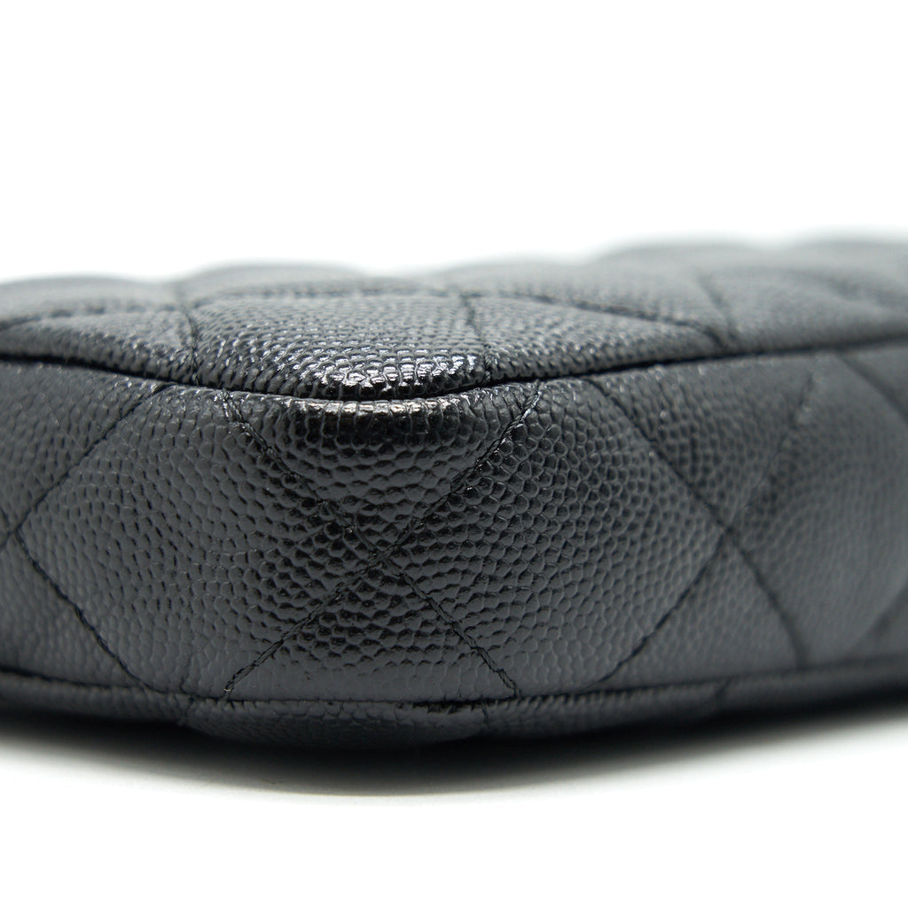 Chanel Double Zip Wallet on Chain Caviar Black L