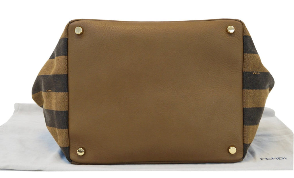 Fendi Pecan Canvas Leather Black/Brown Shoulder Bag