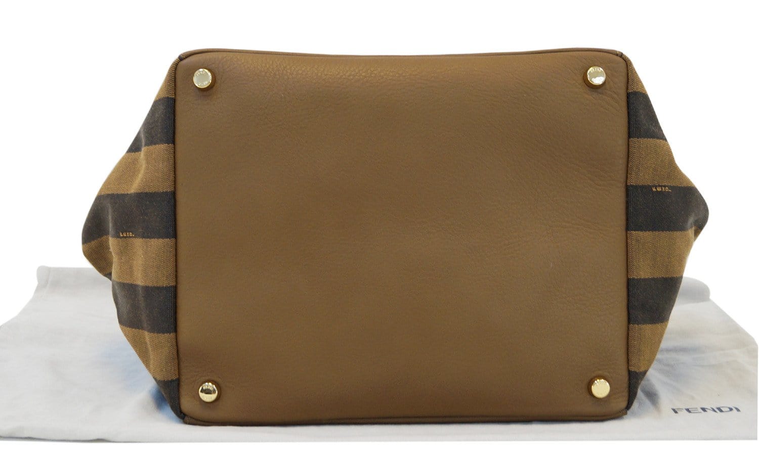 Fendi Pecan Canvas Leather Black/Brown Shoulder Bag