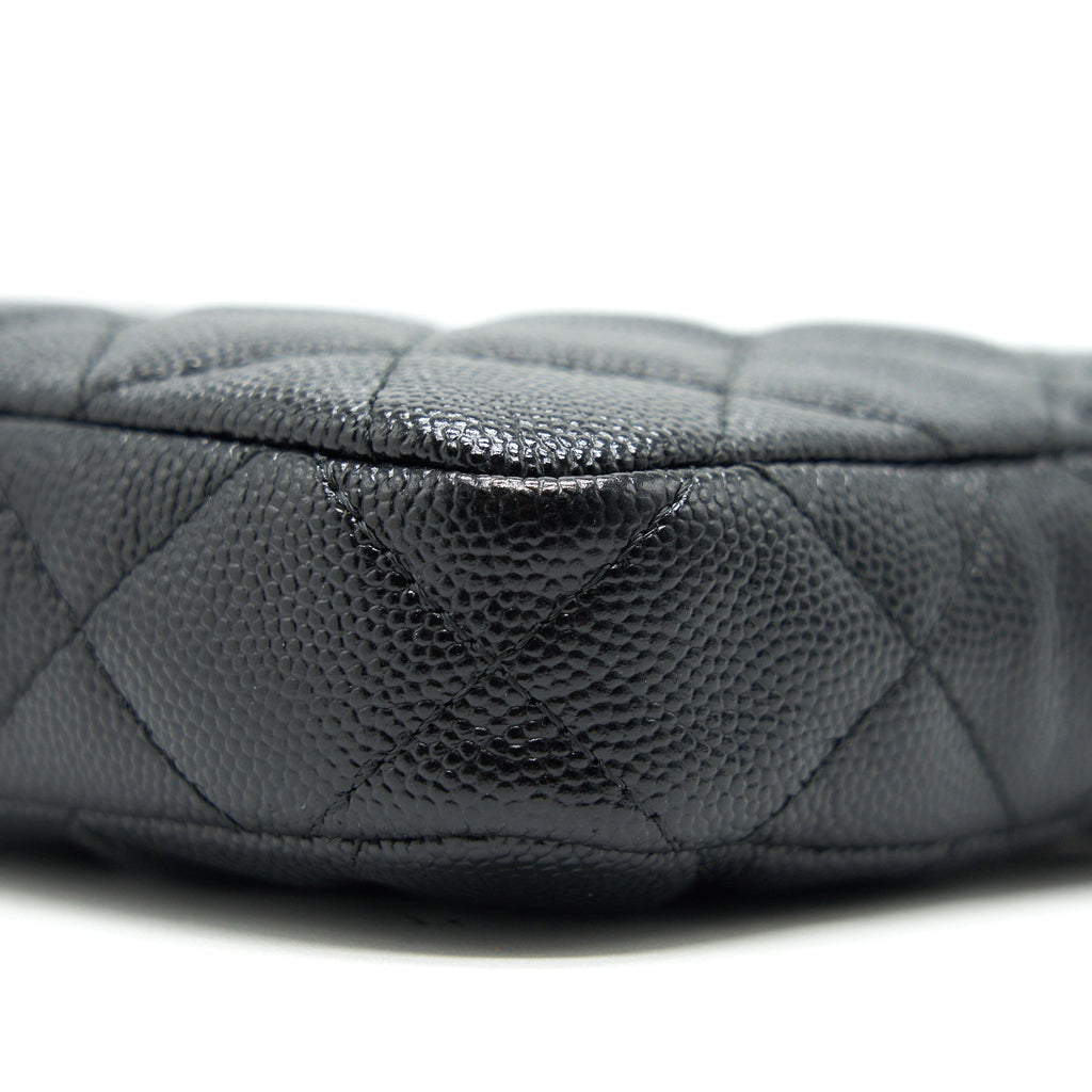Chanel Double Zip Wallet on Chain Caviar Black L