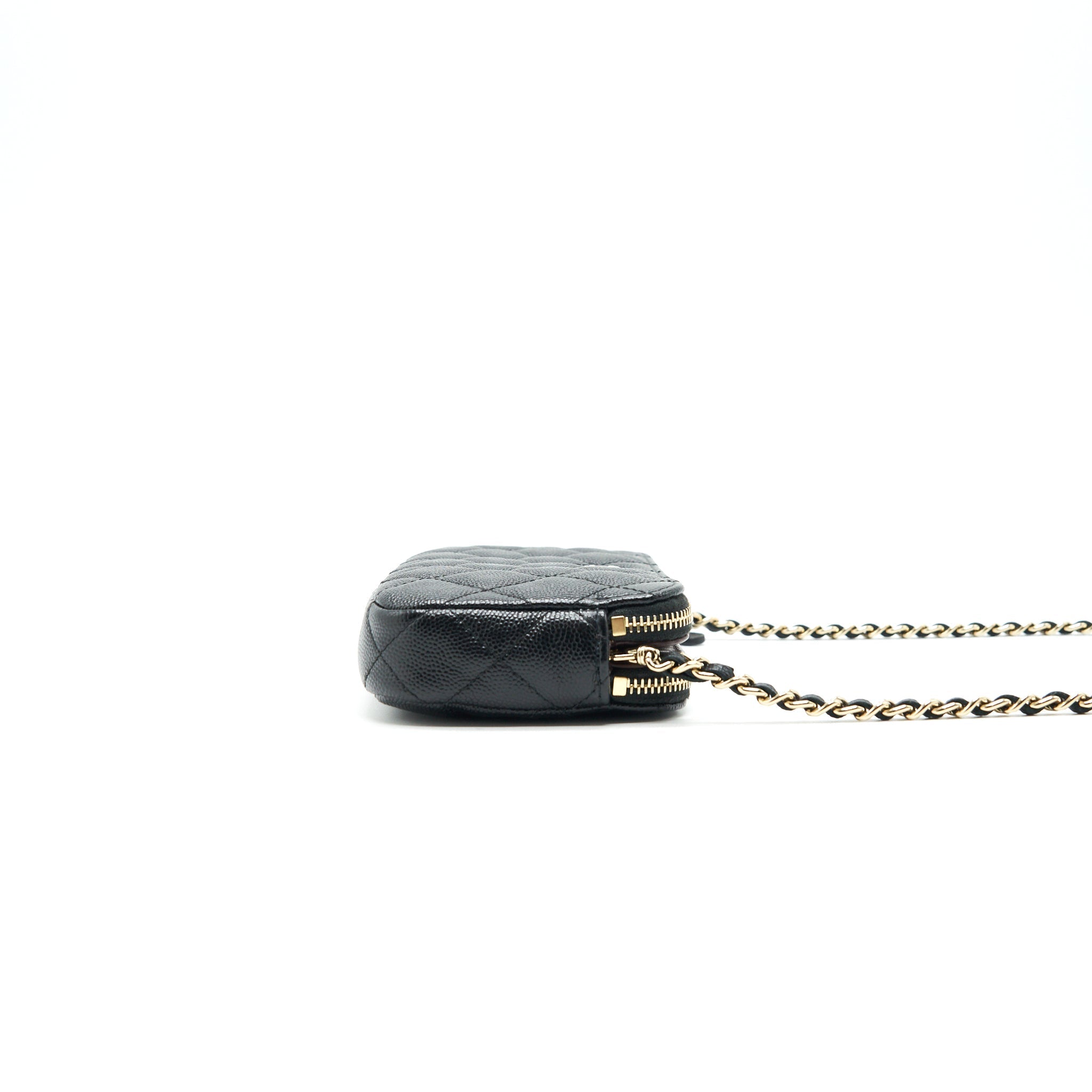 Chanel Double Zip Wallet on Chain Caviar Black L