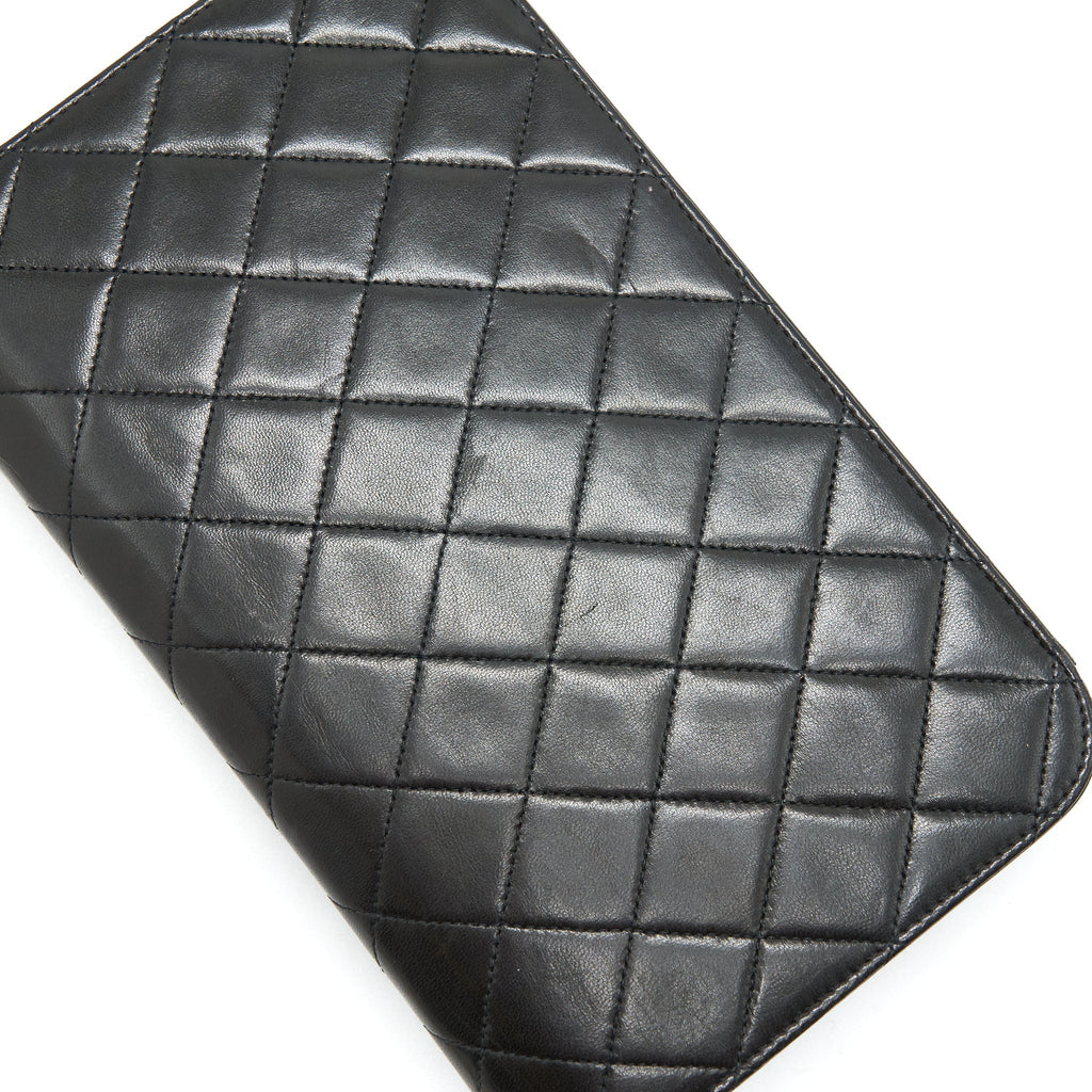 Chanel Vintage Lambskin Flap Bag with Chain Black 24K