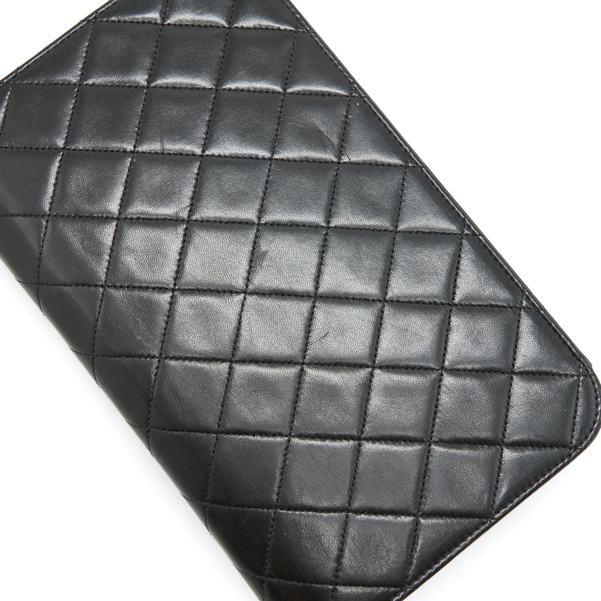 Chanel Vintage Lambskin Flap Bag with Chain Black 24K