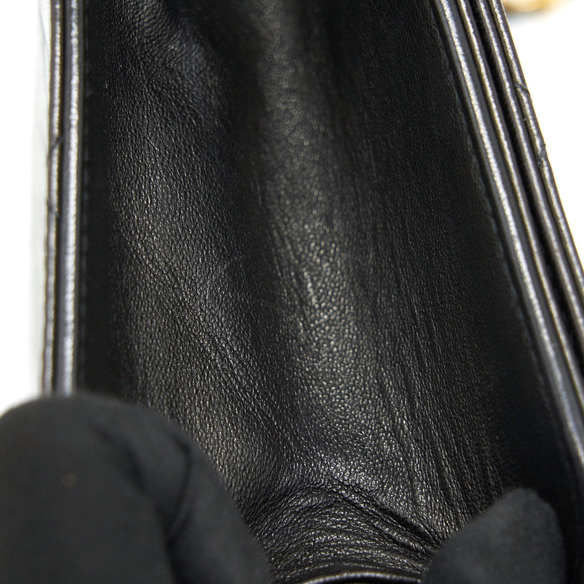 Chanel Vintage Lambskin Flap Bag with Chain Black 24K