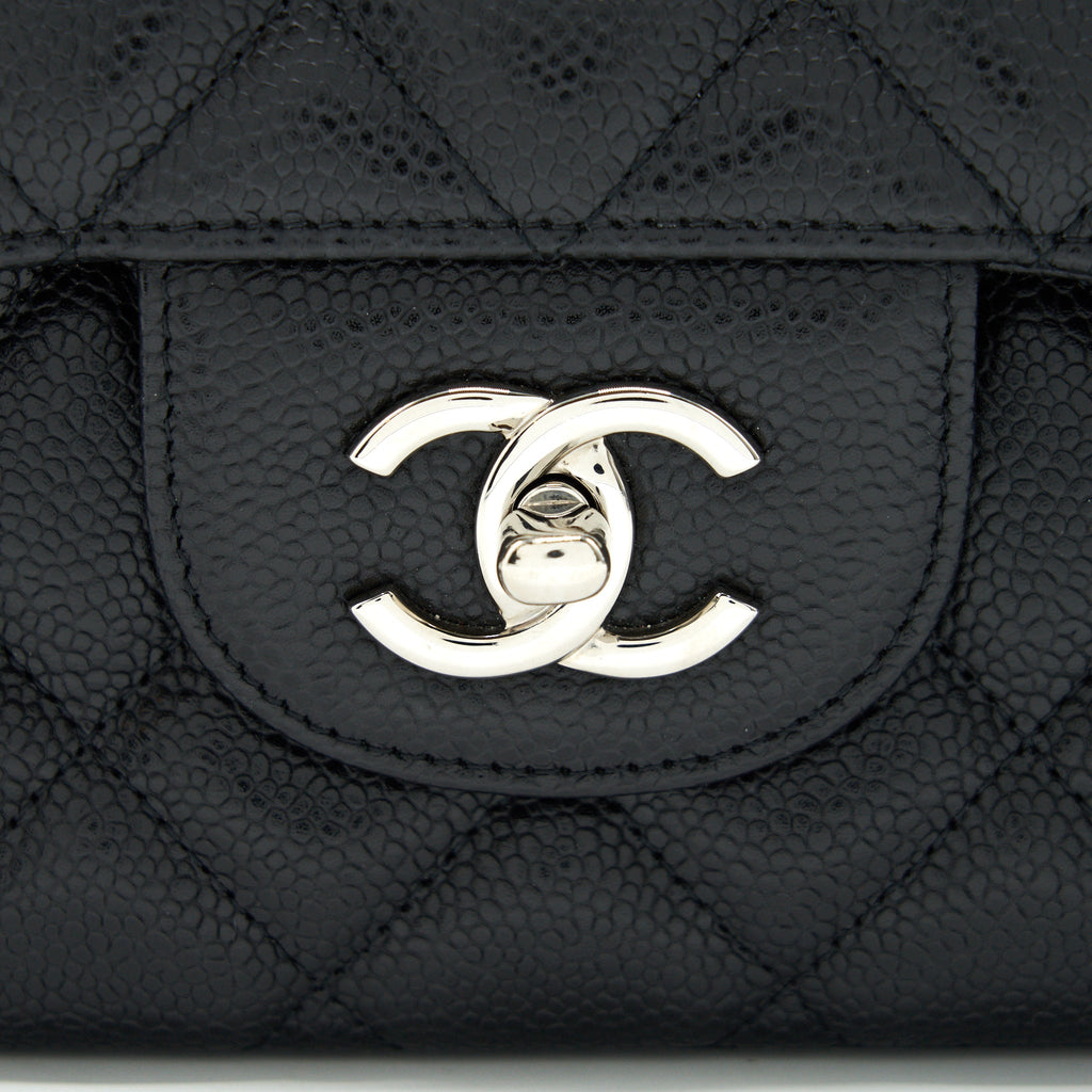 CHANEL CAVIER CLASSIC MAXI SINGLE FLAP BAG BLACK