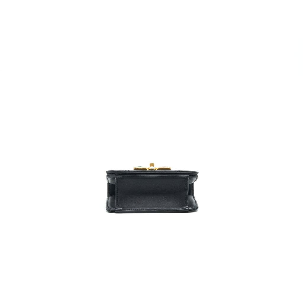 Chanel Small Flap Bag with Calfskin, Pearl , Resin Black