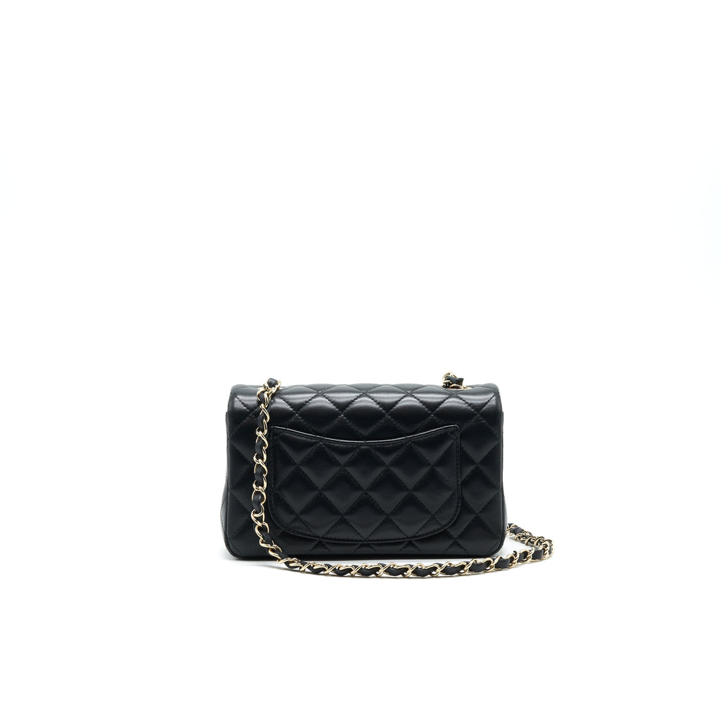 Chanel Mini Rectangular Flap Bag Black L LAMBSKIN