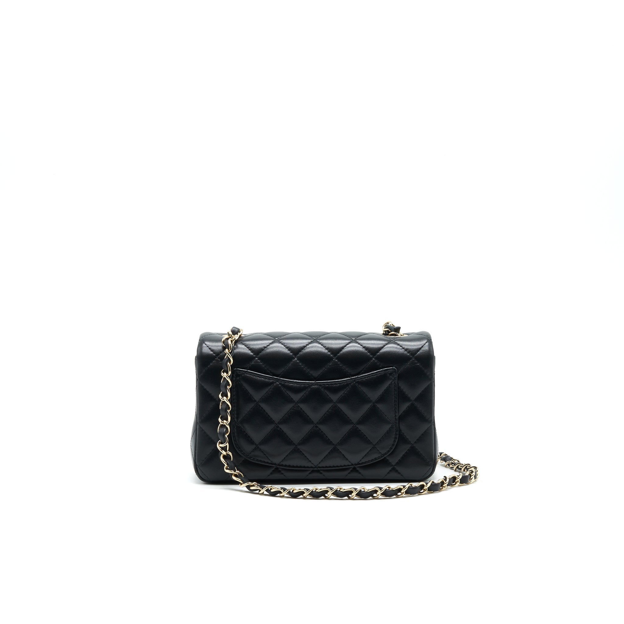Chanel Mini Rectangular Flap Bag Black L LAMBSKIN