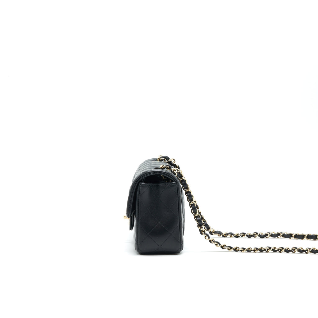 Chanel Mini Rectangular Flap Bag Black L LAMBSKIN