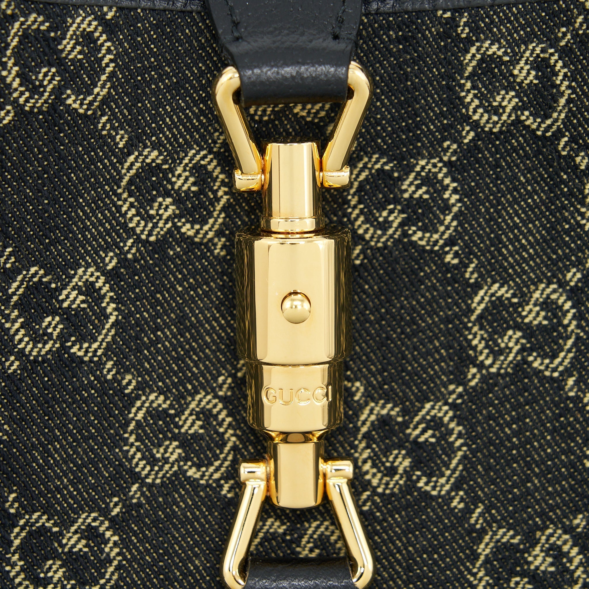 Gucci Jackie 1961 Small Shoulder Bag Denim/Leather Black