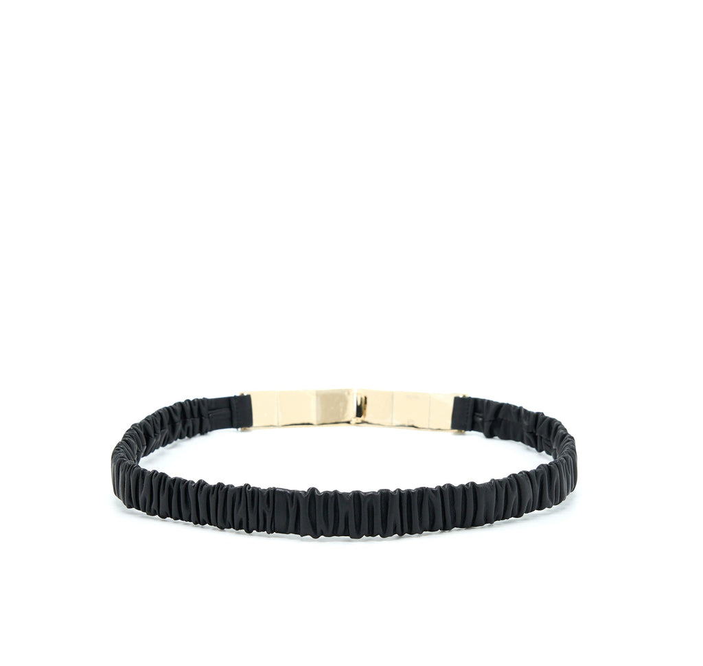 Chanel Belt Lambskin, Metal & Resin Black & White L