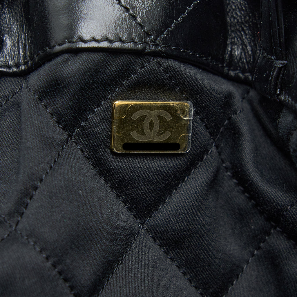 Chanel 22 Backpack Shiny Calfskin Black Brushed  (Microchip)