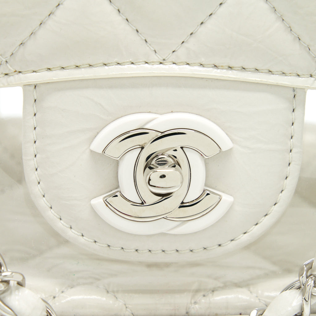 Chanel PVC Aquarium Backpack Aged Calfskin White