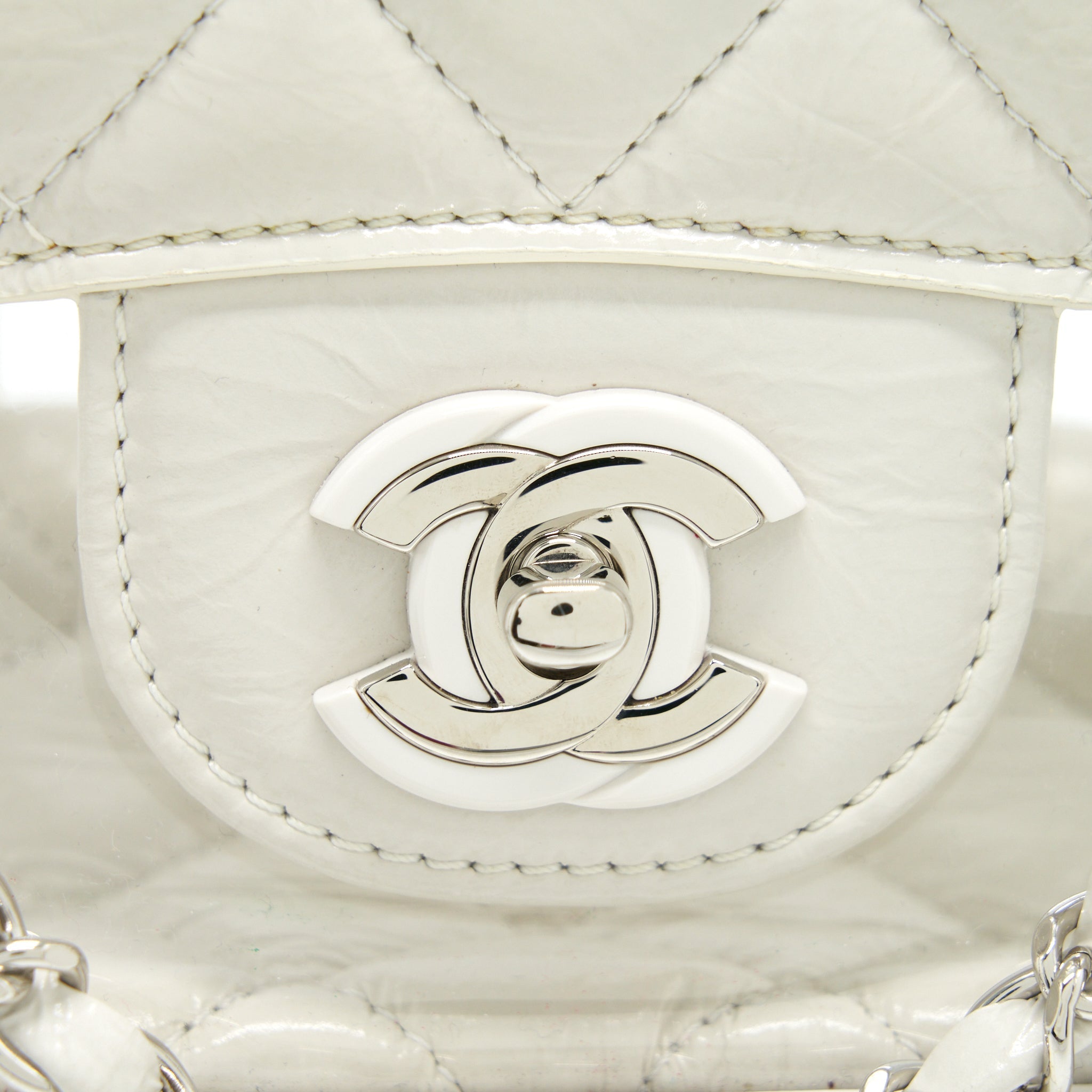 Chanel PVC Aquarium Backpack Aged Calfskin White