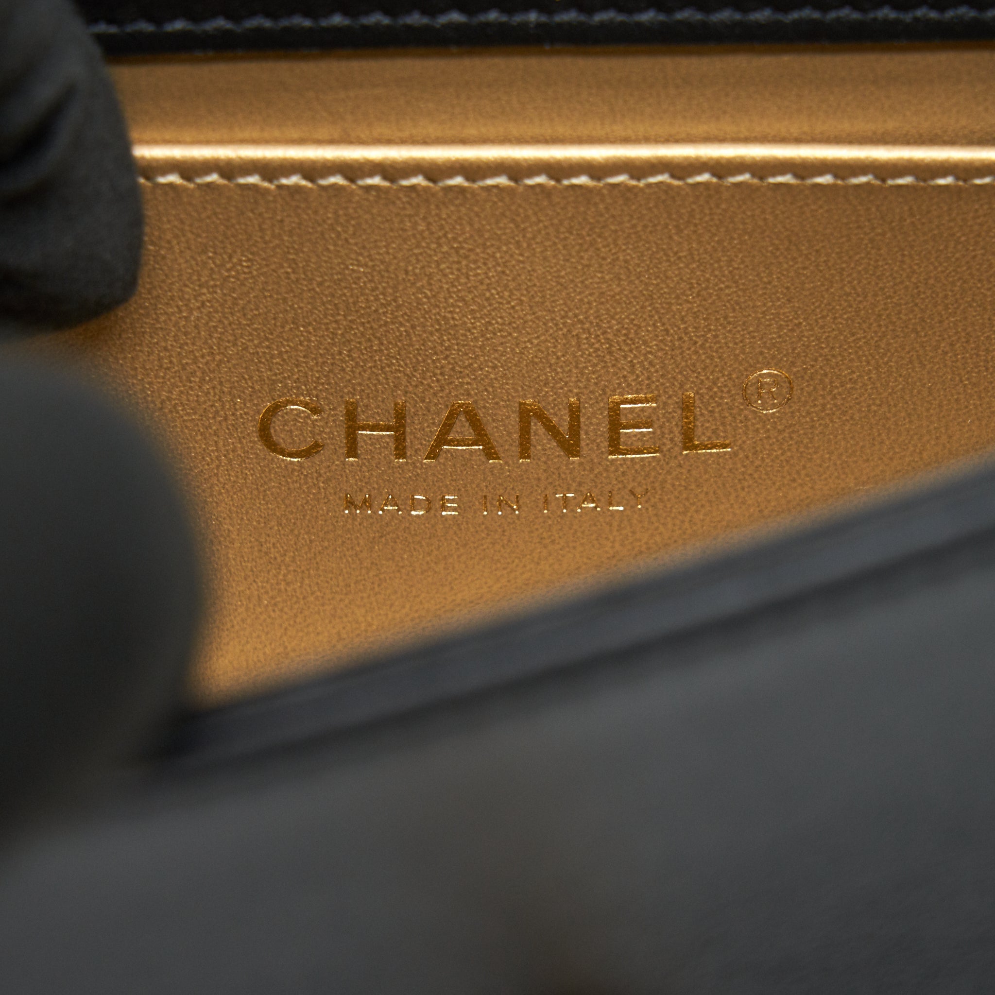 Chanel Small Flap Bag with Calfskin, Pearl , Resin Black