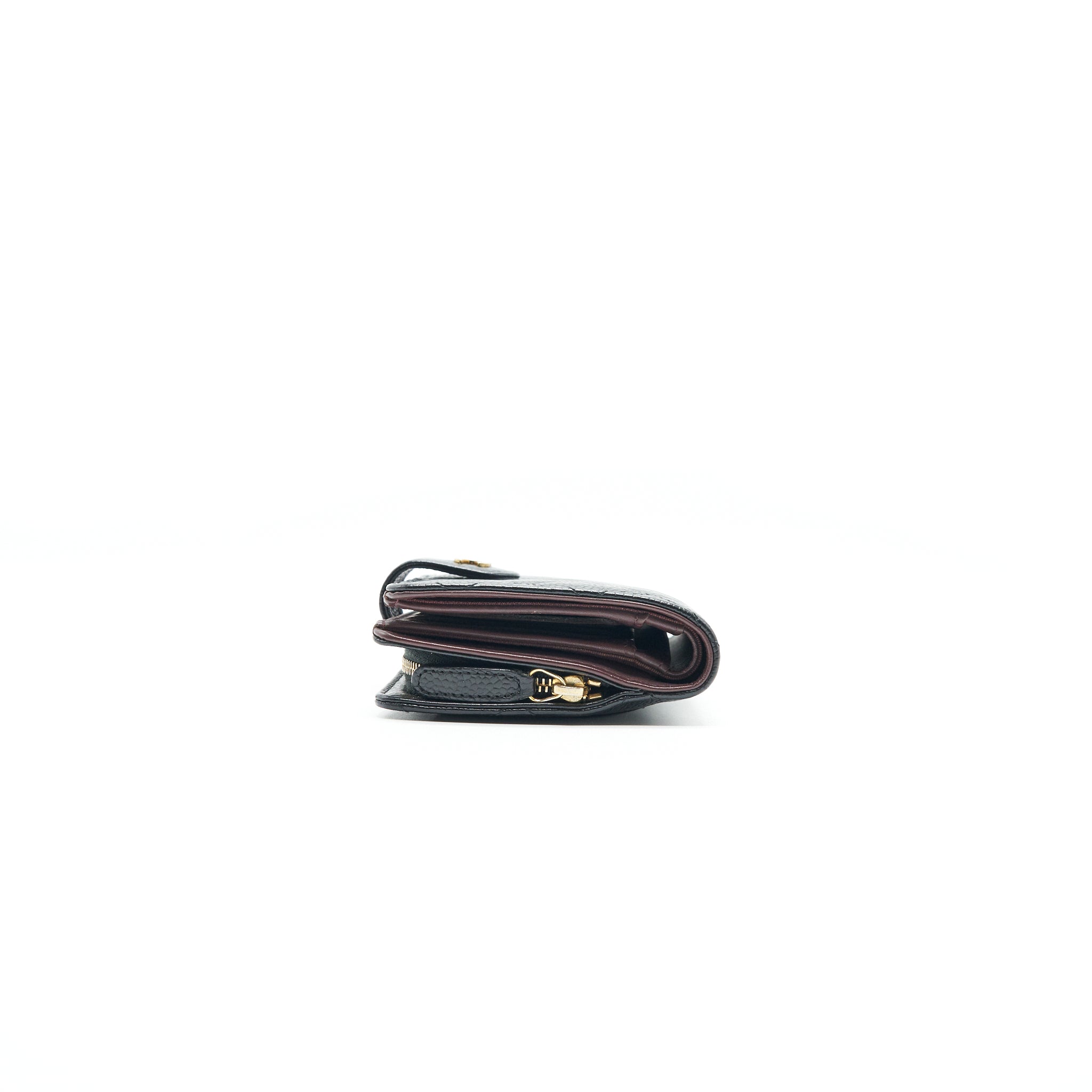Chanel Quilted CC Bifold Caviar Wallet Black