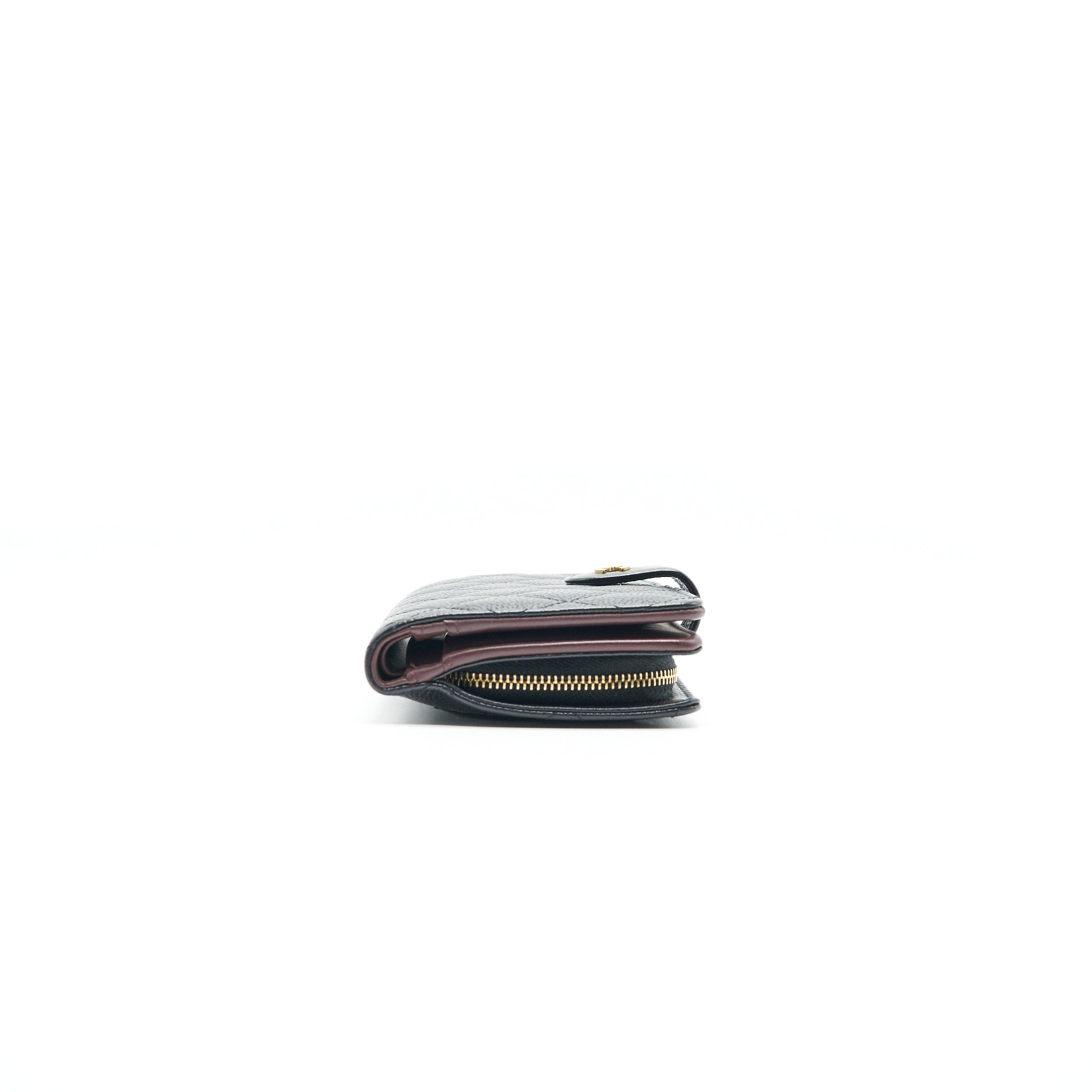Chanel Quilted CC Bifold Caviar Wallet Black