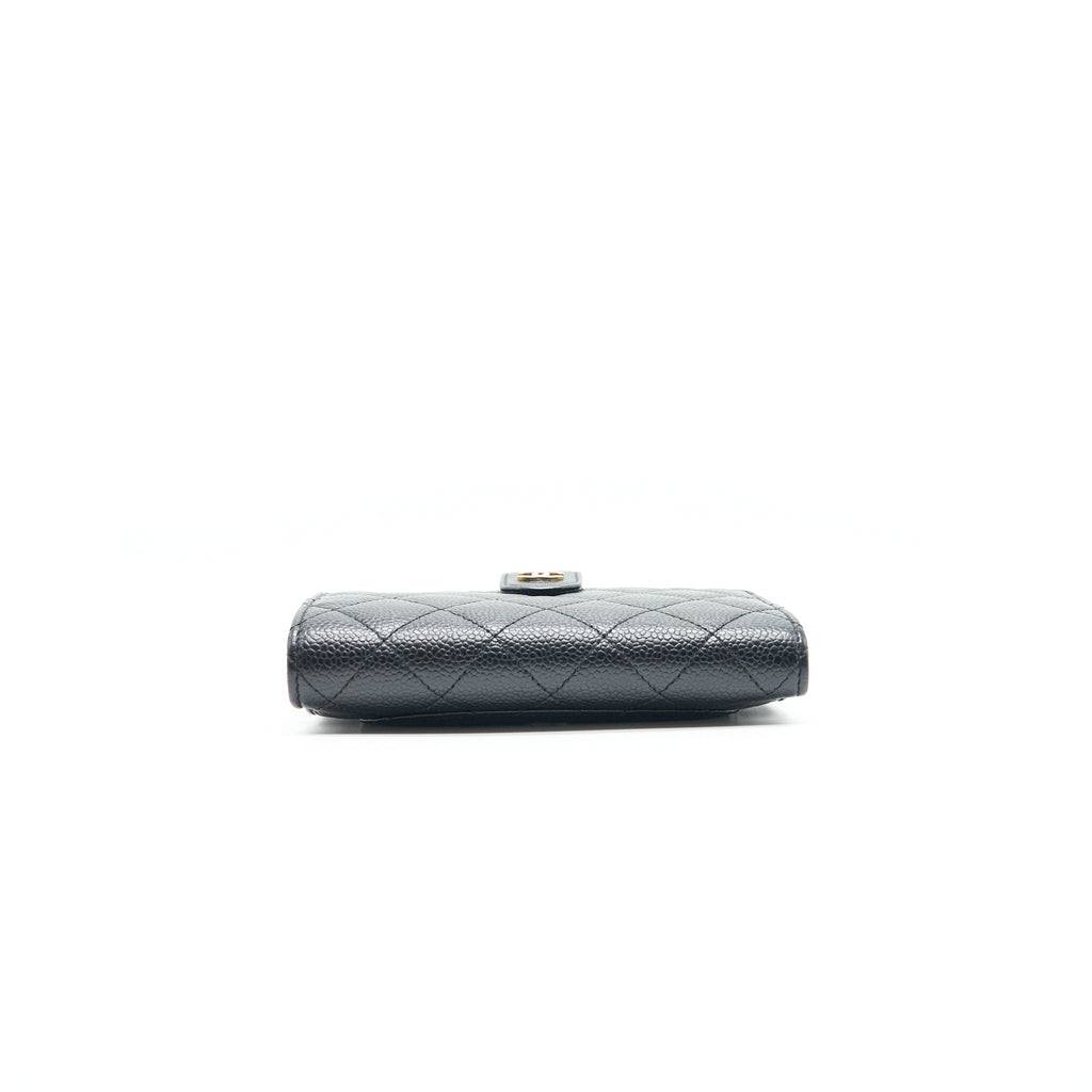 Chanel Quilted CC Bifold Caviar Wallet Black