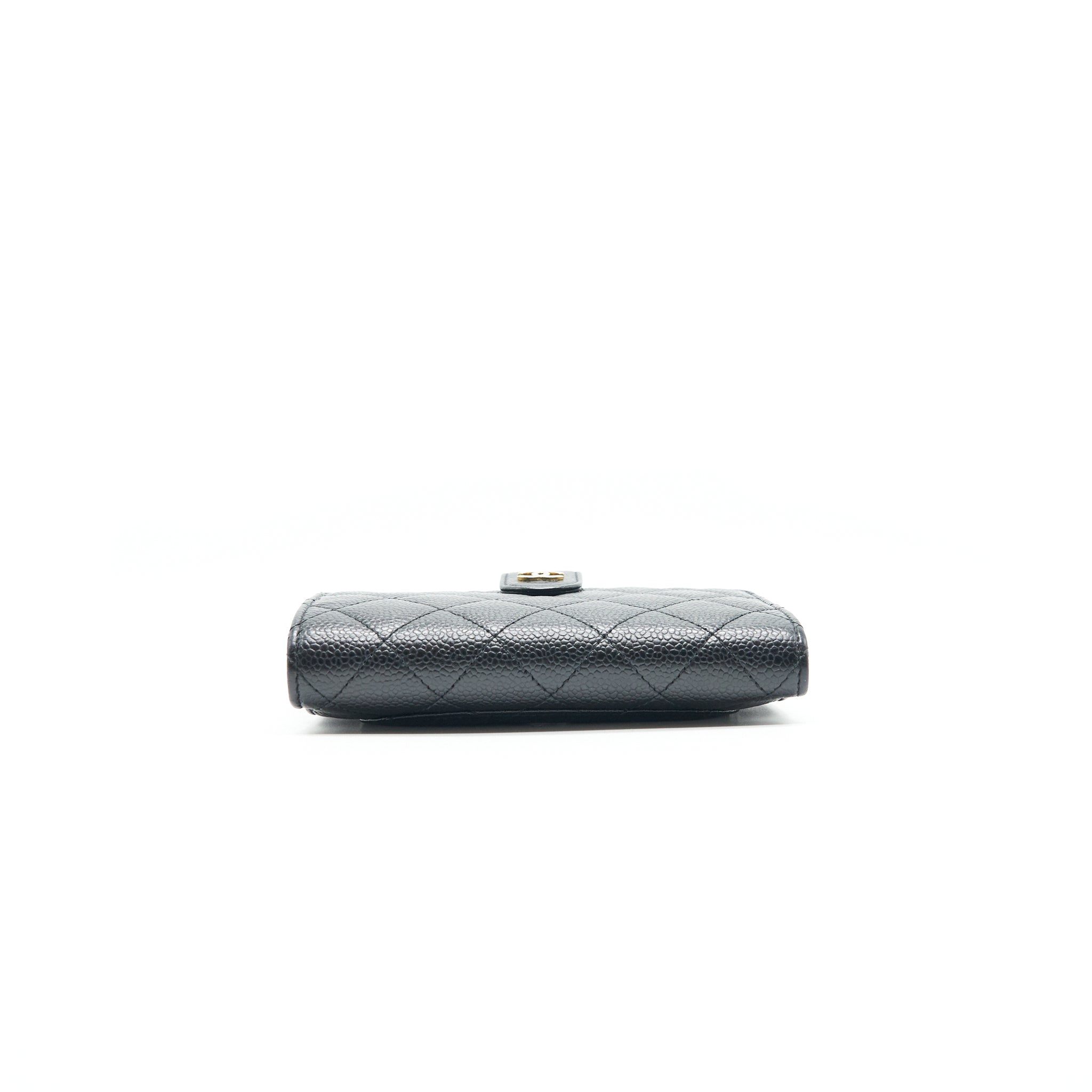 Chanel Quilted CC Bifold Caviar Wallet Black